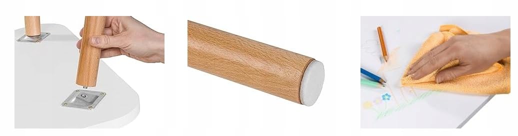 PlayPals Couchtisch Weiss Rechteckig 70x50 cm – Skandinavischer Wohnzimmertisch Holzbeine, Sofatisch Modern, Beistelltisch Holz MDF, Tisch Wohnzimmer
