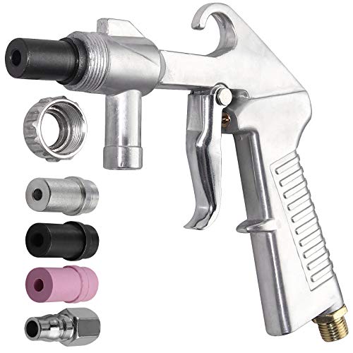 Sandblaster Gun Kit, AMTOVL Sandblaster + Sand Suction Pipe+ Ceramic Nozzles + Extra Iron Nozzle Tip Set for Abrasive Sand Blasting Derusting - Thumbnail 3