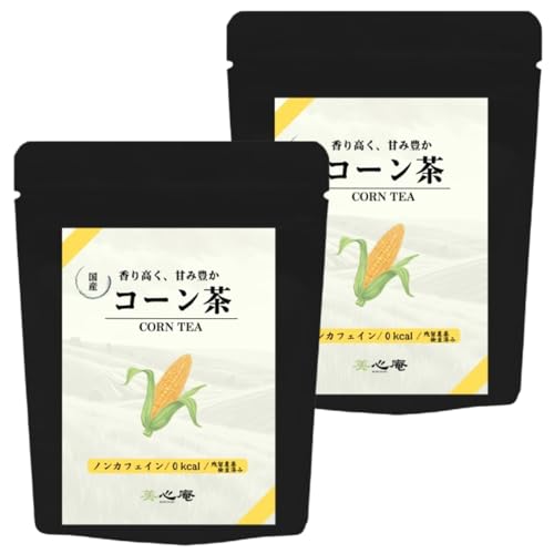 美心庵 北海道産100％ コーン茶 4g×40包 ティーバッグ 韓国茶 無添加 ノンカフェイン 水出し可能 大容量 温活 とうもろこし茶 健康茶 2袋（Amazon）