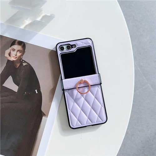 Housse cuir Samsung Galaxy Z Flip 5 5G étui de luxe violet Z Flip 4 coque de protection arrière Z Flip 3