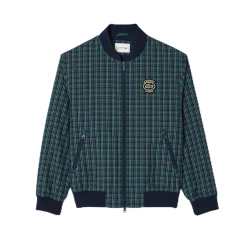 Image of Lacoste Men's Plaid Bomber Jacket W /Croc Badge