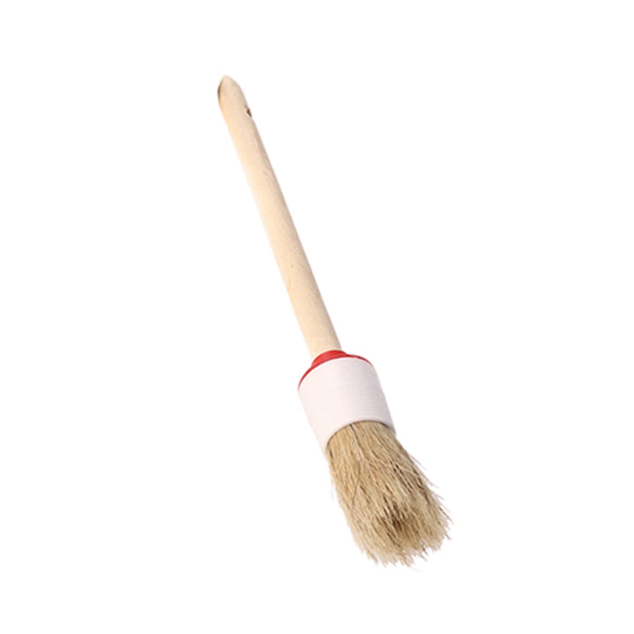 VANZACK 1 Pc Round Bristle Chalk Brush Oil Painting Brush Wooden Handle Bbq Baster for Cooking Boar Bristle
