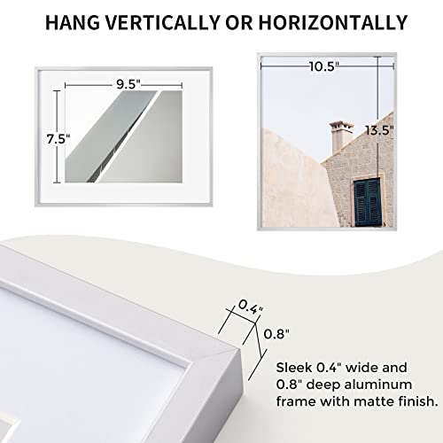 11X14 Metal Picture Frame- 11X14 Aluminum Photo Frames With 8X10 Mat, Tempered Glass Front, And Hanging Hardware - Ideal For Wall Or Tabletop Display - Premium Metal Picture Frame Collection(Silver, Pack Of 1) #TOP1