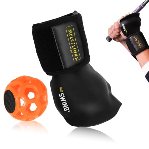 KSIEE Golf Swing Trainer, Golf Training Aid with Training Aid Ball, Improve Your Golf Swing Technique The Golf Wrist Training Aid, Golf Grip Trainer for Beginners and Pros Golfer (Red)