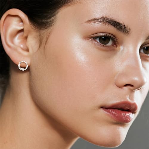 925 Sterling Silver Huggie Hoop Earrings, Small Chunky Hypoallergenic Earrings for Women, Silver4