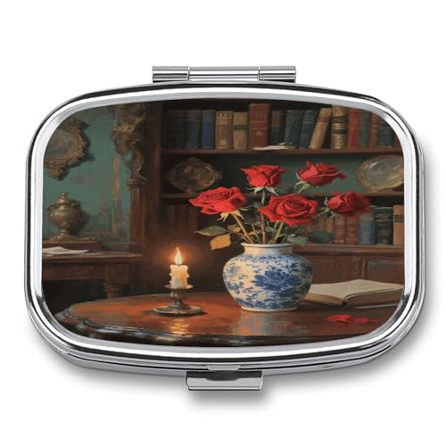 Roses Pill Box 2�R���p�[�g�����g �������^���s���P�[�X �|�P�b�g�܂��͍��z�p ���s�p �|�[�^�u�����f�B�V���{�b�N�X �s���R���e�i �I�[�K�i�C�U�[ �r�^�~�� ���� �T�v�������g