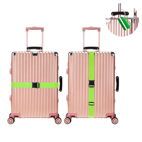 Image of BoAn 8 Pack Luggage Straps and Tags Set, for TSA Approved, 4 Adjustable Suitcase Belt and 4 Luggage Tags with Name ID Card,Travel Accessories Green