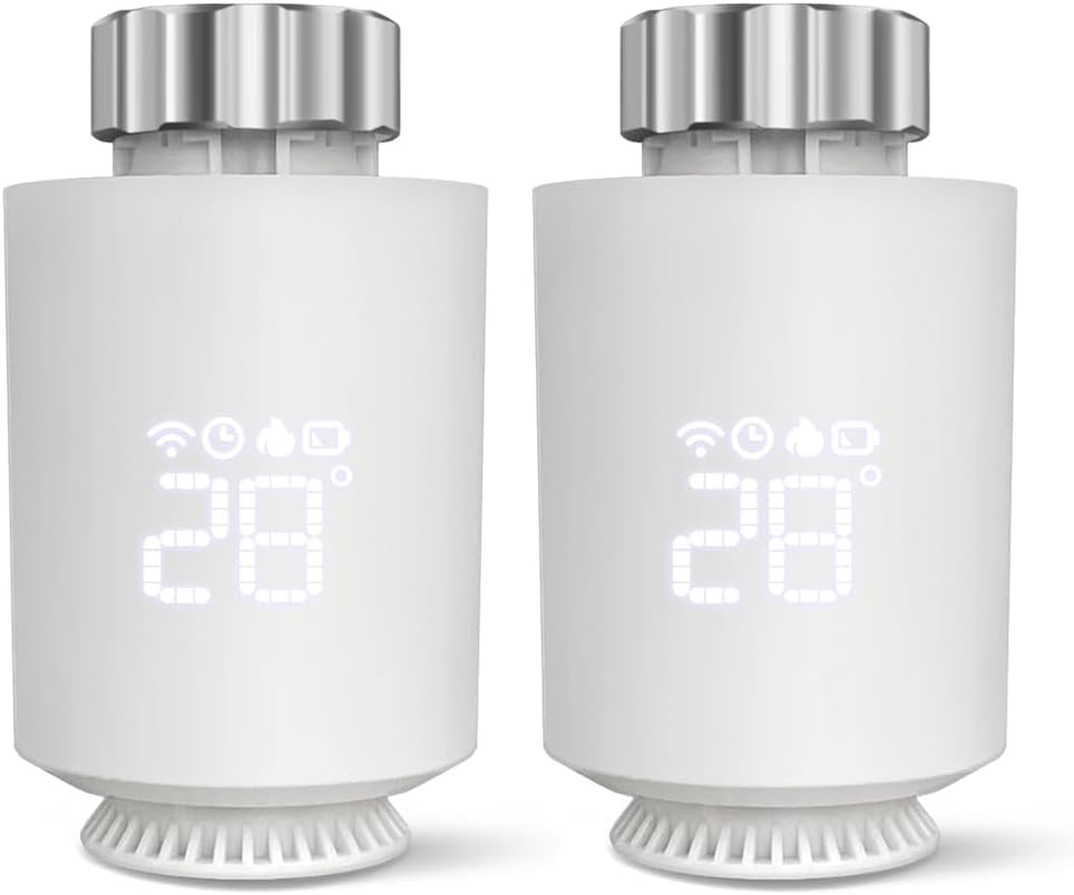 Thermostat de radiateur intelligent Wi-Fi pour stopper le gaspillage de chauffage (2 PCS)