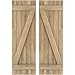 Ekena Millwork ARW102BB518X74UNH Americraft Five 2 Exterior Real Wood Joined Board-n-Batten Shutters w/Z-Bar (Per Pair), 17 1/2"W x 74"H, Unfinished