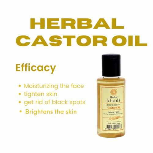 Image of Khadi Herbal Herbigiri Herbal Castor Oil For Skin And Hair,100Ml || 100% Pure&Natural For Shining Hair And Glowing Beauty || Pack Of 3(300Ml)