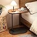 LWJQRSP C Shaped Side Table for Living Room Sofa Bedroom or Study Industrial Design for Small Spaces Overbed Bedside Table with Mobile Snack Table Feature