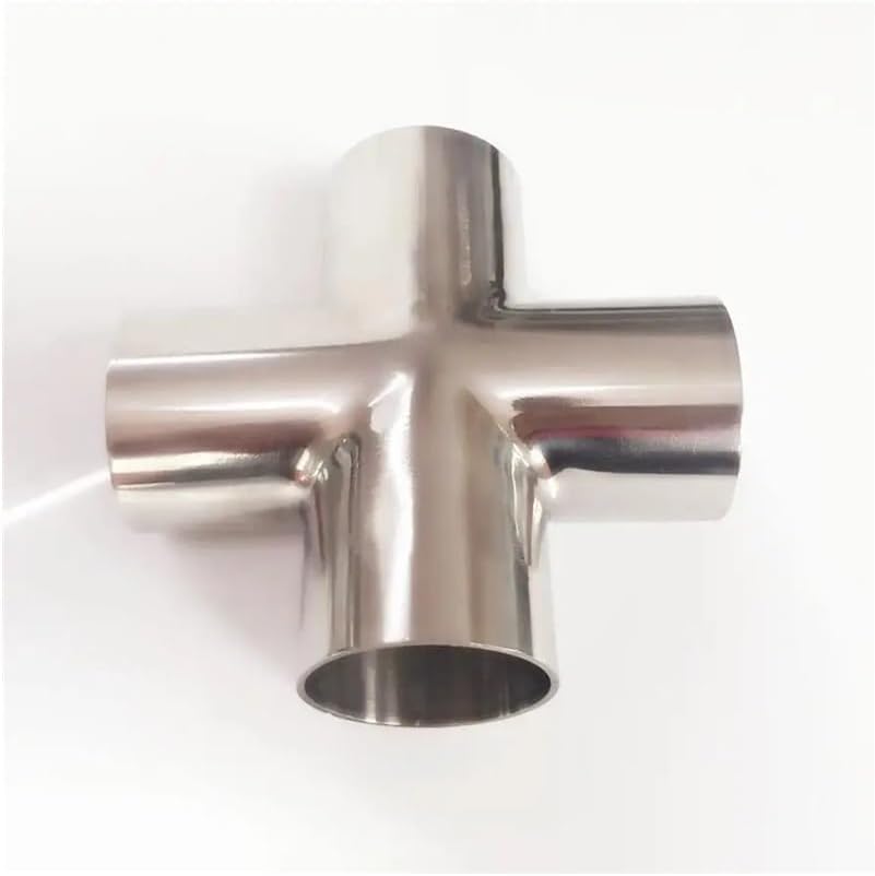 89mm 3.5" Pipe OD Butt Welding Cross 4 Ways Splitter SUS 304 Stainless Steel Fitting Spliter Homebrew Beer Wine