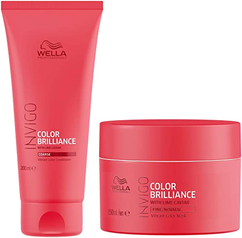 Image of Wella Professionals INVIGO Color Brilliance Conditioner 200ml and Mask 150ml duo for fine /normal hair