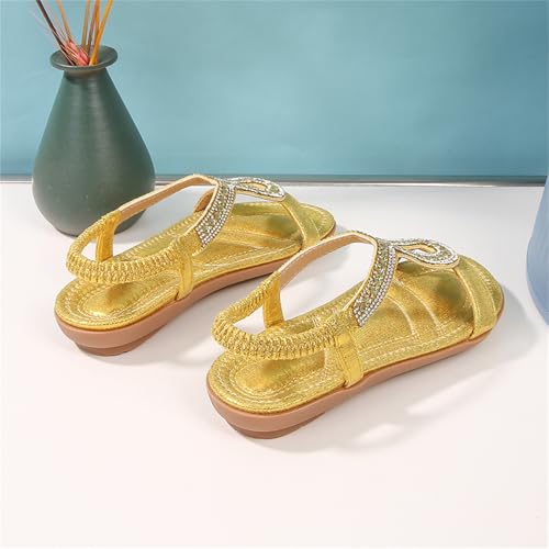 Image of Toddler Girls Sandals Sparkly Rhinestone Girl Shoes Soft Rubber Princess Summer Wedding Party for Little Kid /Big Kid