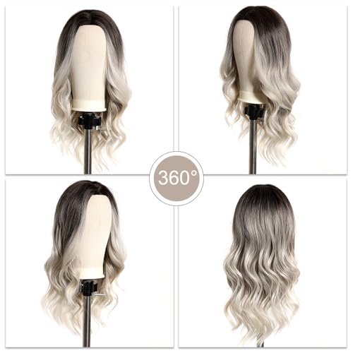 Esmee Long Wavy Ombre Brown to Blonde Wigs for Women Synthetic Hair Heat Resistant Ombre Wig for Daily Party Cosplay Use-24Inches - Image 6