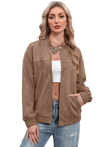 Image of Sampeel Leather Jacket Women Faux Oversized Motorcycle Bomber Coats 2026 Fall Fashion Outfits Winter Clothes