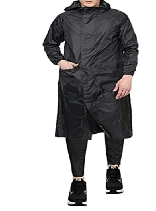 cool dealzz Men's Polyester Water Resistant Long Long Length Rain Coat (Pack of 1)-picture-22
