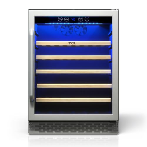 Image of TCL 52-Bottle Wine Cooler Mini Fridge with Glass Doors