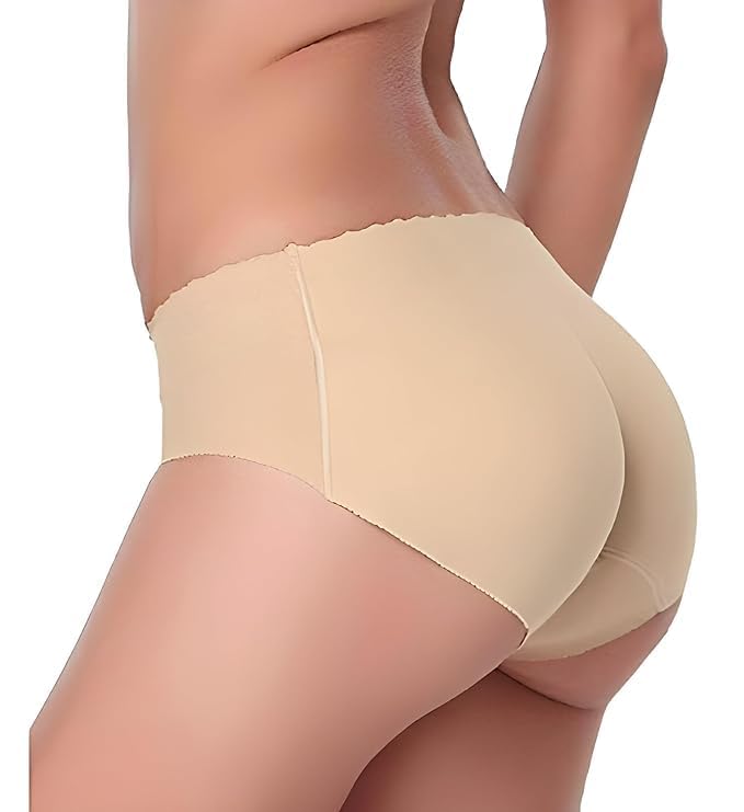 Padded Panties for Women Padded Underwear Hip Butt Enhancer Pads Panty Seamless Booty Lifting Control Panties(Medium Size) Beige-image-21