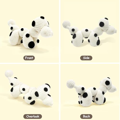 Dog Crochet Kit for Beginners, Larger Size Amigurumi Starter Kit with Step-by-step Tutorial Video and User Manual, Easy Art Crochet Knitting Amigurumi, DIY Animal Kits Dogs Puppy Lovers — view 4