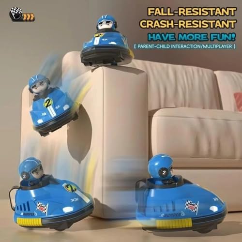 Image of RC Bumper Cars Set for Kids - 2 Player RC Go Kart Battle Dashing Cars, 360 Rotating, Colorful LED Lights & Music, Rechargeable USB 2.4GHz,Racing Toy Ages 3+, Birthday Gift Boys Girls