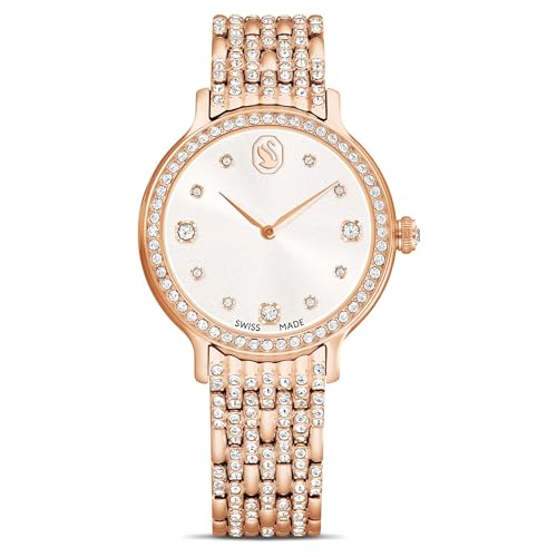 Swarovski Reloj Imber, Swiss Made, Brazalete de Metal, Adornado con 232 Cristales Individuales, Cierre de Mariposa, Mecanismo de Cuarzo, Acero Inoxidable, Tono Oro Rosa, Acabado en Tono Oro Rosa