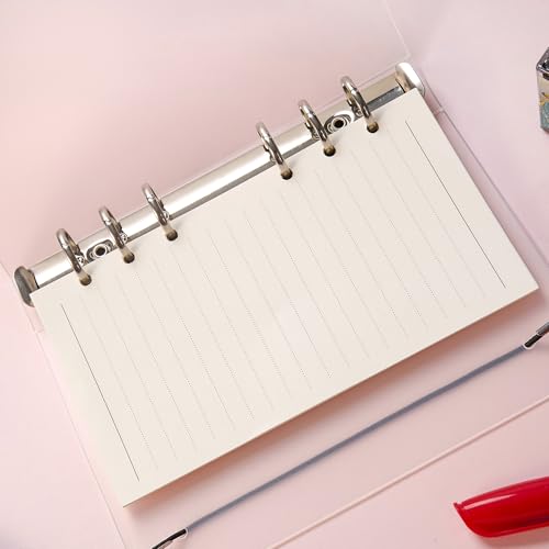 A6 Nachfüllblätter Liniert 135 Blatt - 100g/m² Papier für 6-Ring Ringbuch, 171x94mm - Kraftpapier Ordner Zubehör, Notizbuch Nachfüllblätter, Bürozubehör Schreiblöschpapier