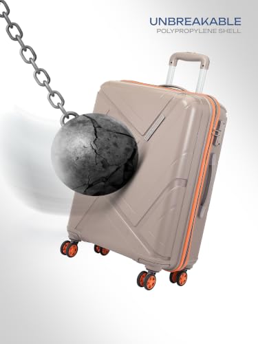 Image of Safari Benson Large 8 Wheels 77cm Check-in Trolley Bag Hard Case Polypropylene 360 Degree Wheeling System Luggage, TSA Approved Lock, Trolley Bags for Travel, Suitcase for Travel, Fossil