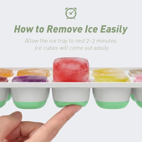 Image of ChefAide 4 Pack Ice Cube Tray, Silicone Ice Cube Trays for Freezer with Lid