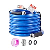 VEVOR 25 Fuß beheizter Wasserschlauch für Wohnmobil, beheizter Trinkwasserschlauch mit Frostschutz bis -45 °F, automatisch selbstregulierend, 5/8 Zoll Innendurchmesser mit Schnellanschluss-Set