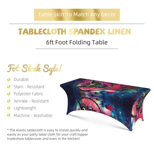 Housse de table rectangulaire extensible élasthanne anti-plis 1,8 m