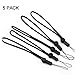YOUOWO 5 Pack Nylon Lanyards Adjustable length,For USB Flash Drive Cell Phone Key ipod Mp3 Mp4 ID Card Badge and Other Small Electronic Devices (Black)