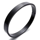 KONOV Schmuck Herren Damen Armband, Edelstahl Armreif, Schwarz