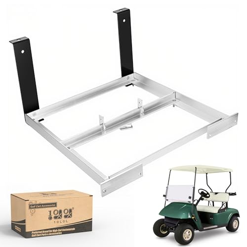 10L0L Aluminum Battery Tray Rack for EZGO TXT/Medalist Freedom TXT and Valor Electric 36V/48V Golf Carts 1994+ Replace OEM 70046-G01 600496 Heavy Duty Construction Rust-Proof and No Drilling