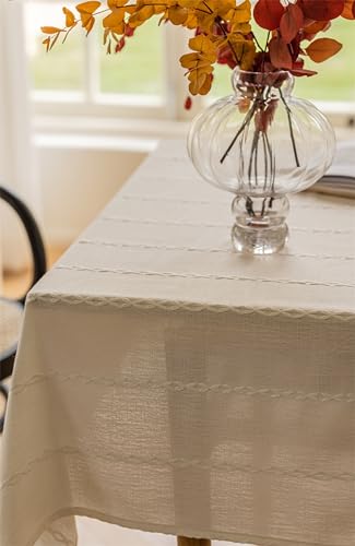 Nappe blanche jacquard pour table rectangulaire repas KnSam - 7