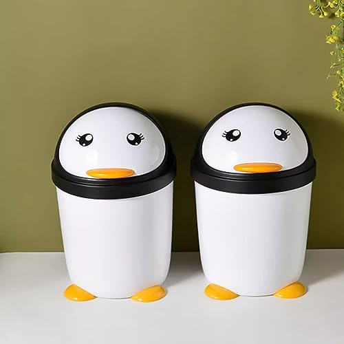 Caneca de basura grande con tapa forma pingüino miniatura 6