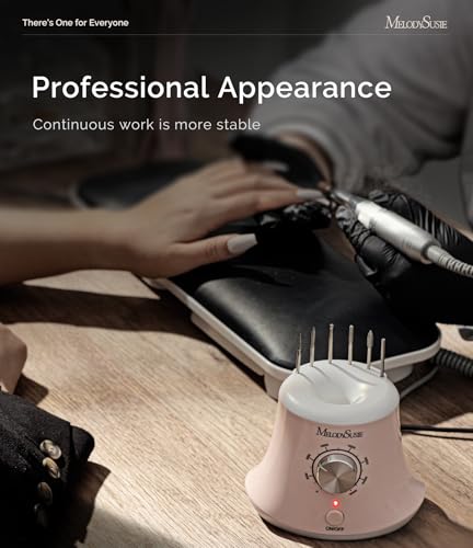 Image of MelodySusie Multifunctional Desktop Nail Drill with Foot Pedal, SC320I 30000RPM E-File with Bit Holders & Elegant Design for Manicure Trimming, Shaping & Gel Removal, Ideal for Nail Artists & Home Use