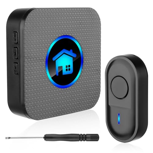 VFANDV Timbre Inalámbrico Exterior Impermeable, Timbre Inalámbrico, IP55 Impermeable Doorbell 300M, Kit de Timbre Inalambrico, 5 Niveles de Volumen y 55 Melodías, Indicador LED para Hogar, Salón
