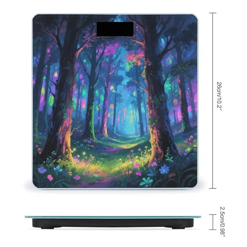 Báscula de baño digital Fluorescent Forest LCD vidrio templado miniatura 2