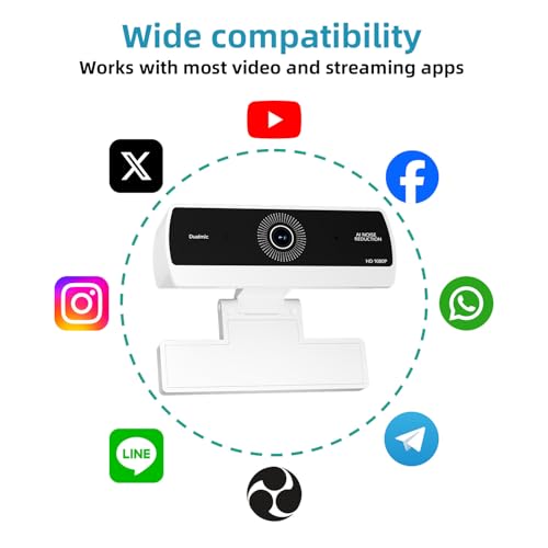 Image of Webcam for PC,HD 1080P USB Plug-and-Play Computer Web Camera, HighDefinition Webcam for Desktop Laptop,Ideal for Online Class, Video ConferenceLive Streaming & Gaming