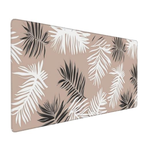 Tapis de souris de jeu motif feuille blanche contre les taches et les glissements