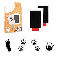 Pfotenabdruck Set Hund Katze, 2 Stück Baby Fussabdruck Set,Hundepfoten Abdruck Machen,Baby Handabdruck und Fußabdruck Set,Hunde Pfotenabdruck Set mit 4 Karten für Hund und Katze Familie Geschenk