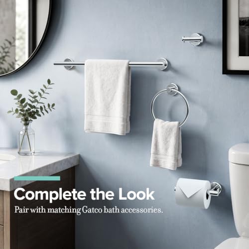 Image of Gatco 4240 Latitude II Towel Bar, 24-Inch, Chrome | Wall Mounted, Bathroom Towel Holder