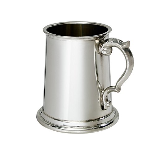 Wentworth Pewter - Half Pint Plain Fancy Handle Pewter Tankard, beer Mug