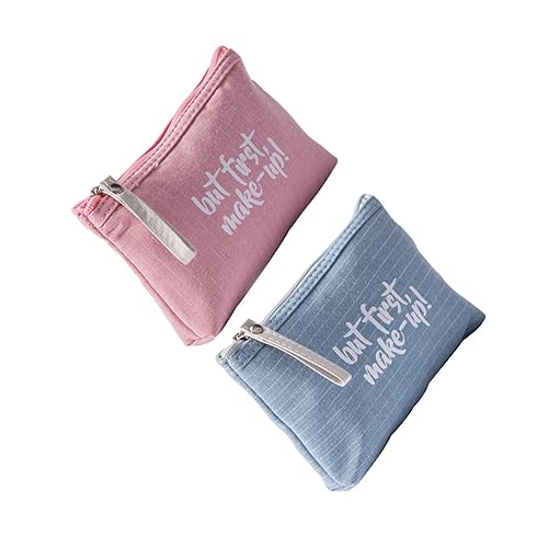 VALICLUD 2 Piezas Bolsa de Maquillaje Portátil para Cosméticos y Artículos de Organizador de Viaje Rosa para Mujeres y Compacto