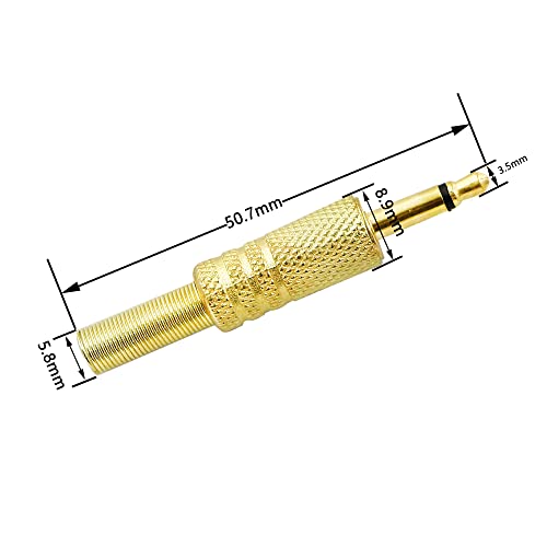 Conector Masculino TS 3.5mm 2 polos con resorte 2 unidades miniatura 7