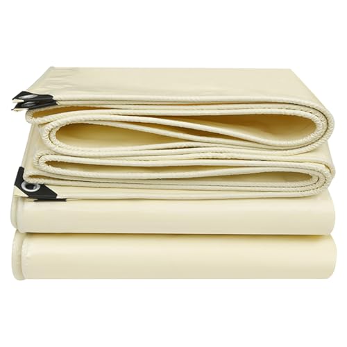 Lona de PVC beige impermeable de 1x1,2 m con ojales para protección exterior 2