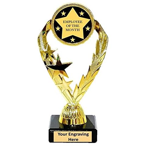 TroShow Employee of the month Gold trophy award 185mm Free Nameplate Engraving -cll Cover