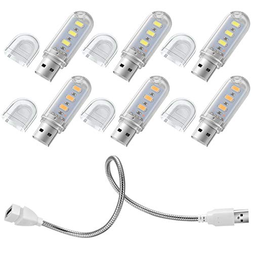 OSALADI 5 Pz Lampada USB portatile Luce USB flessibile Lampada per computer portatile Luce regolabile Luce di lettura della tastiera per notebook Power Bank PC