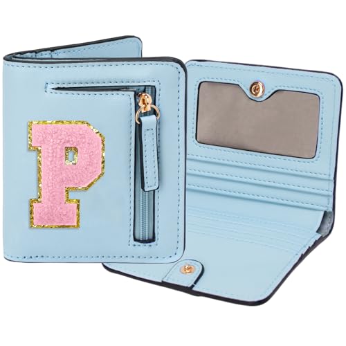 Image of Birthday Gifts for Teen Girl Kids Wallet Little Girl Wallets | Small Initial Kid Wallet for Girl Rfid Wallet Preppy Stuff Gifts for Girls 8-12 Blue P